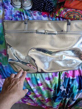 METALLIC Kate Spade Large Polka Dot Patent Leather Bag